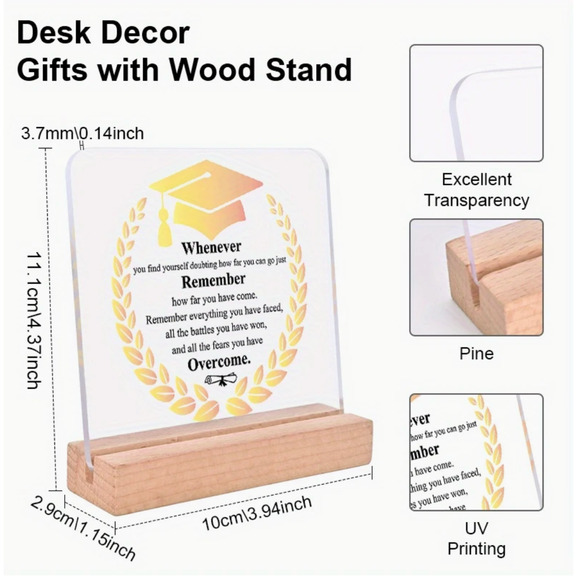 Inspirational Graduation Plaque-Take Pride in How Far You've Come, Have Faith - Picture 8 of 10